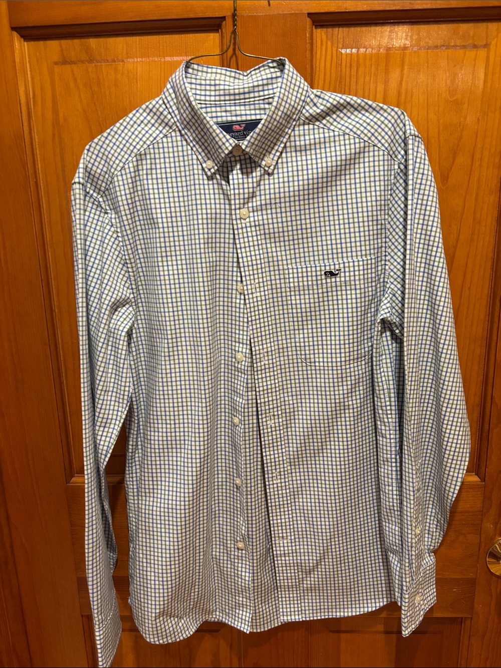 Vineyard Vines Men's Blue & White Check Button-Down Shirt